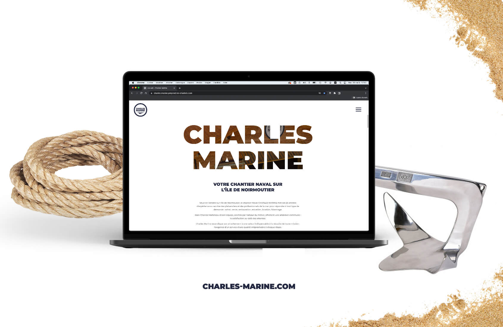 Création de site internet à La Baule pour le chantier naval Charles Marine